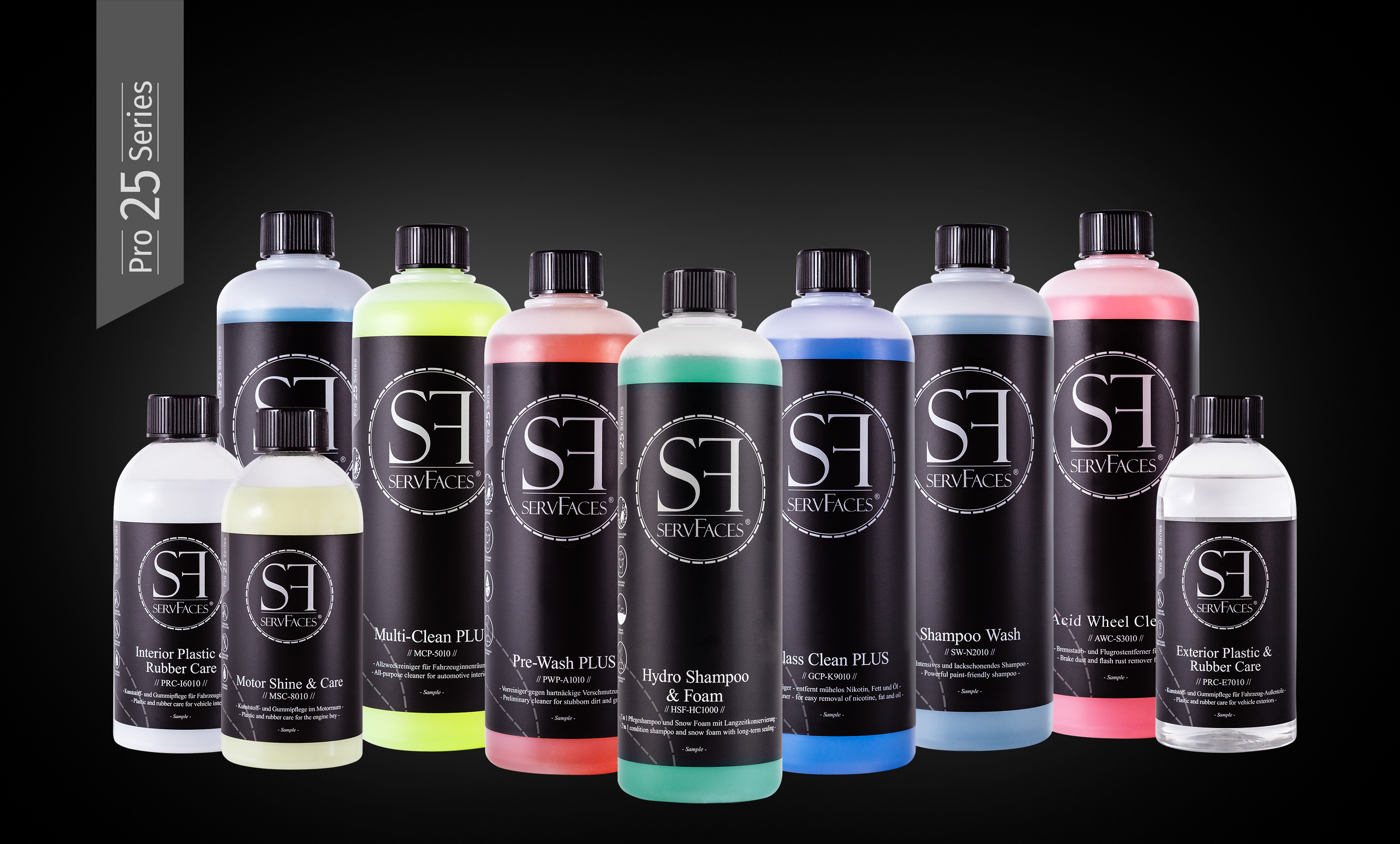 servFaces Pro 25 Testset - чтобы все поверхности автомобиля, подлежащие обработке, были профессионально очищены, отполированы и загерметизированы