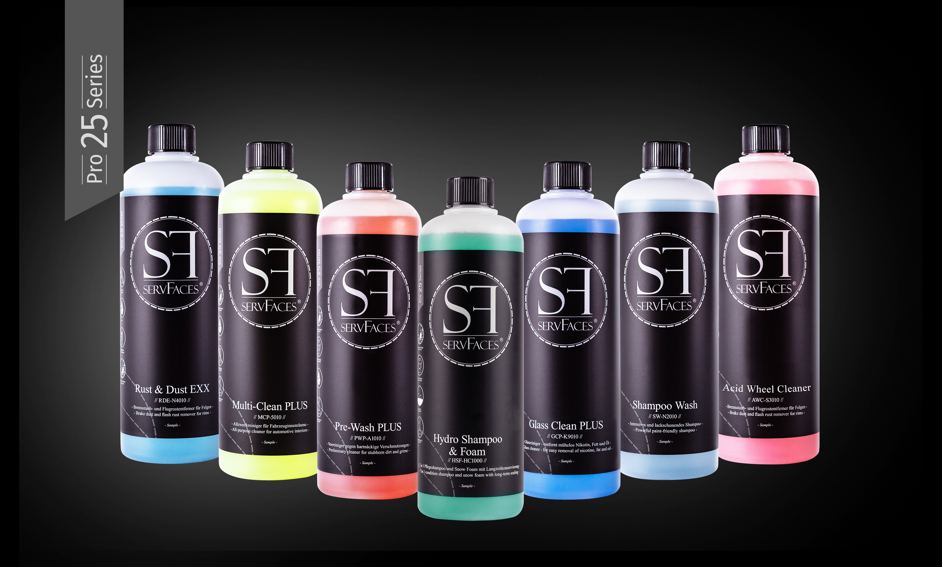 servFaces Pro 25 Testset - чтобы все поверхности автомобиля, подлежащие обработке, были профессионально очищены, отполированы и загерметизированы